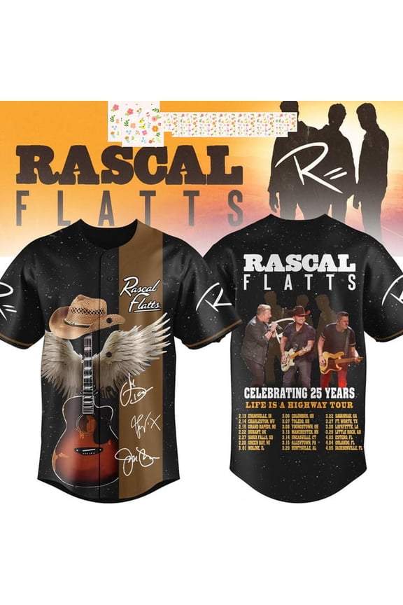 Rascal Flatts Celebrating 25 Years Of Music Personalized Baseball Jersey