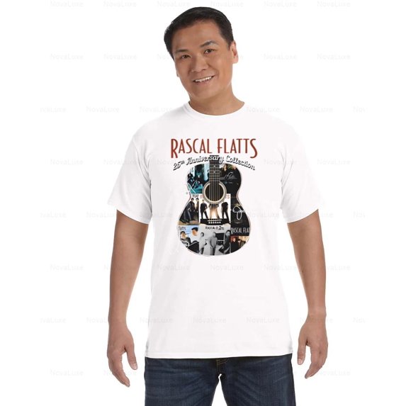 Rascal Flatts Comfort Color T-Shirt 25th Anniversary Guitar Collection Tee, Unisex, up to size 4XL