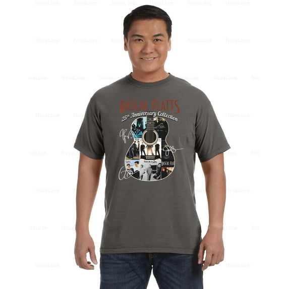 Rascal Flatts Comfort Color T-Shirt 25th Anniversary Guitar Collection Tee, Unisex, up to size 4XL