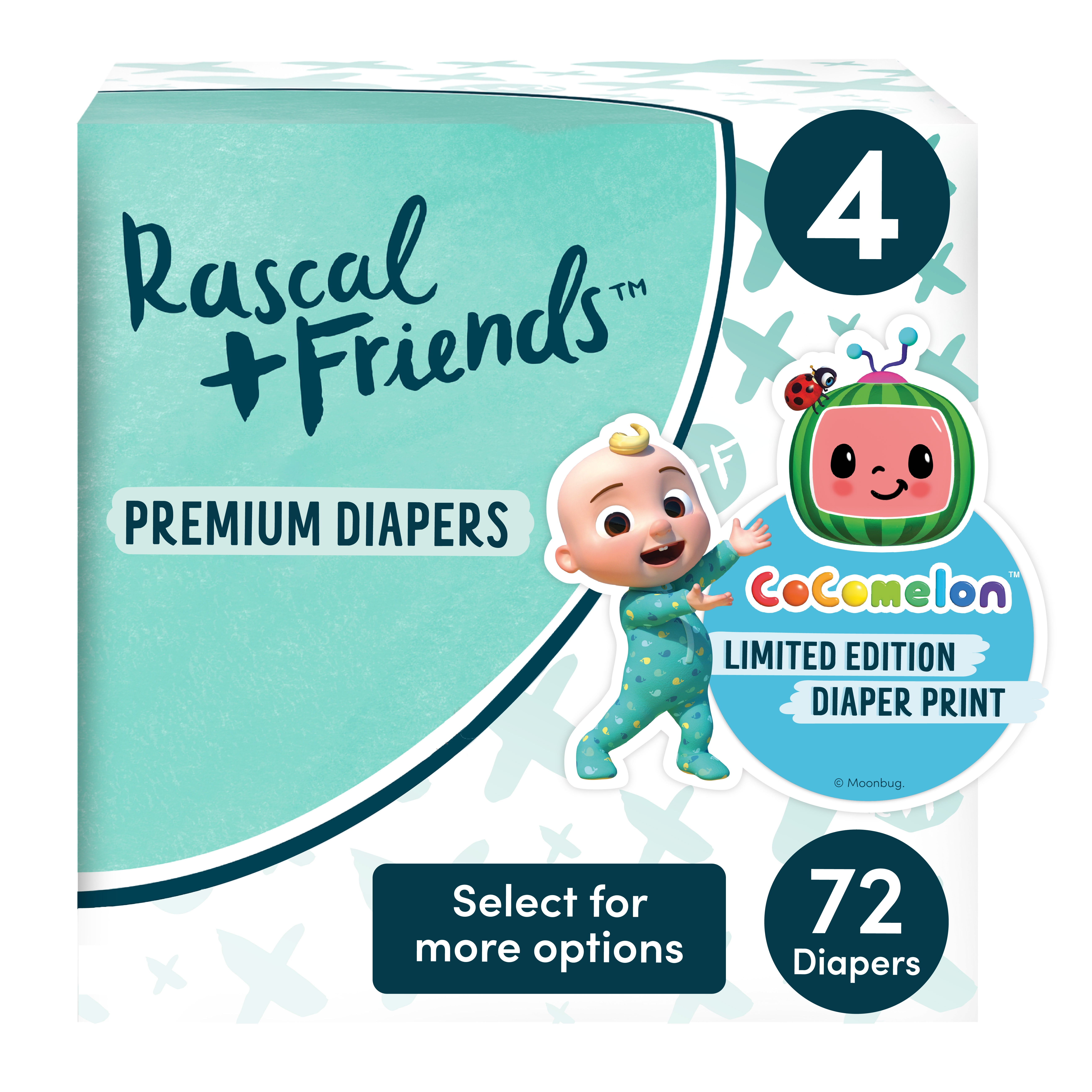 Rascal + Friends Diapers Edition Size 4, 72 Count (Select for
