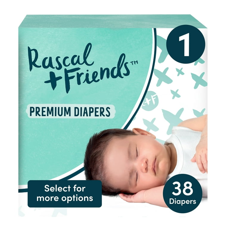 Rascal + Friends Premium Diapers, Size 1, 38 Count