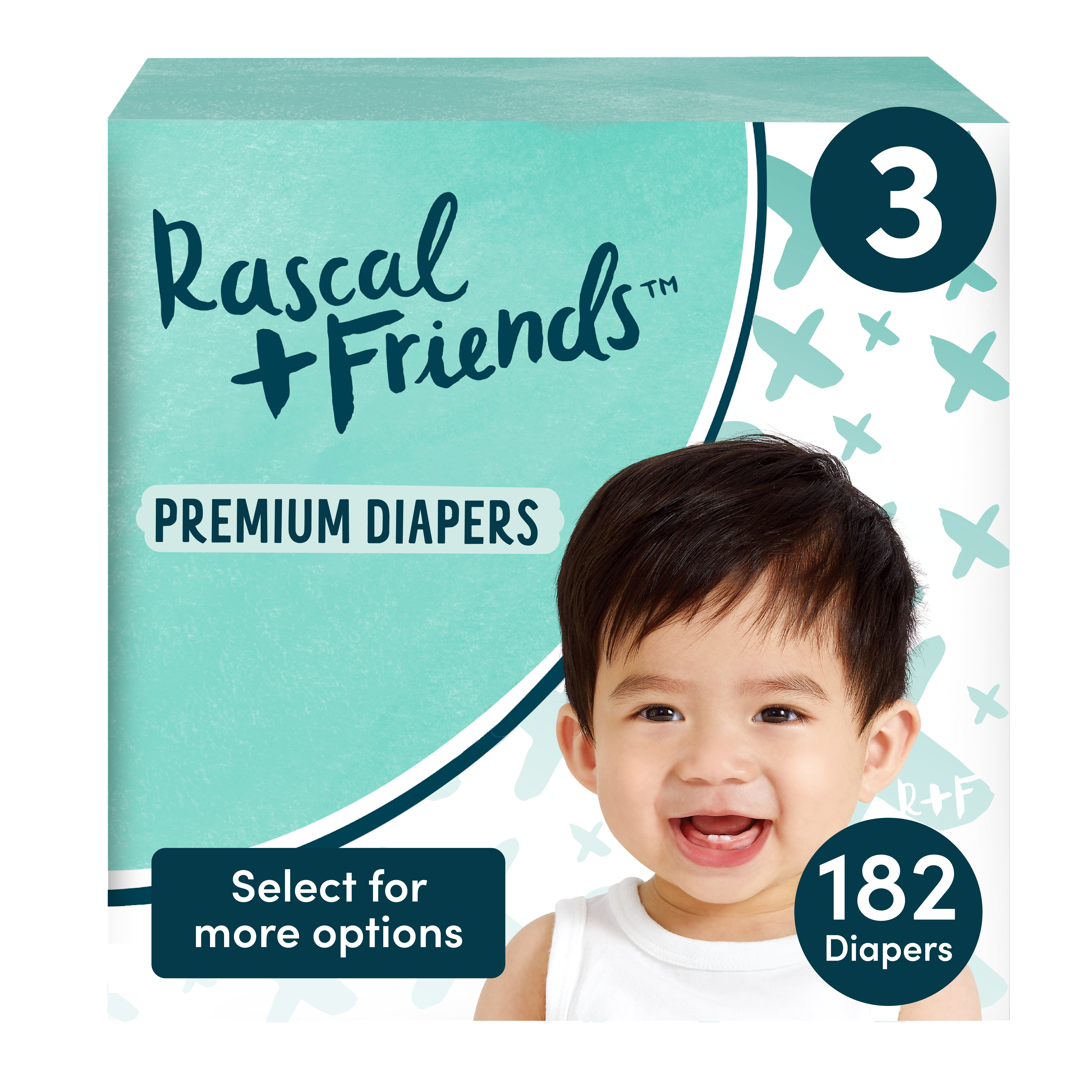 Rascal + Friends Premium Diapers Size 3, 182 Count (Select for More Options) - image 1 of 11