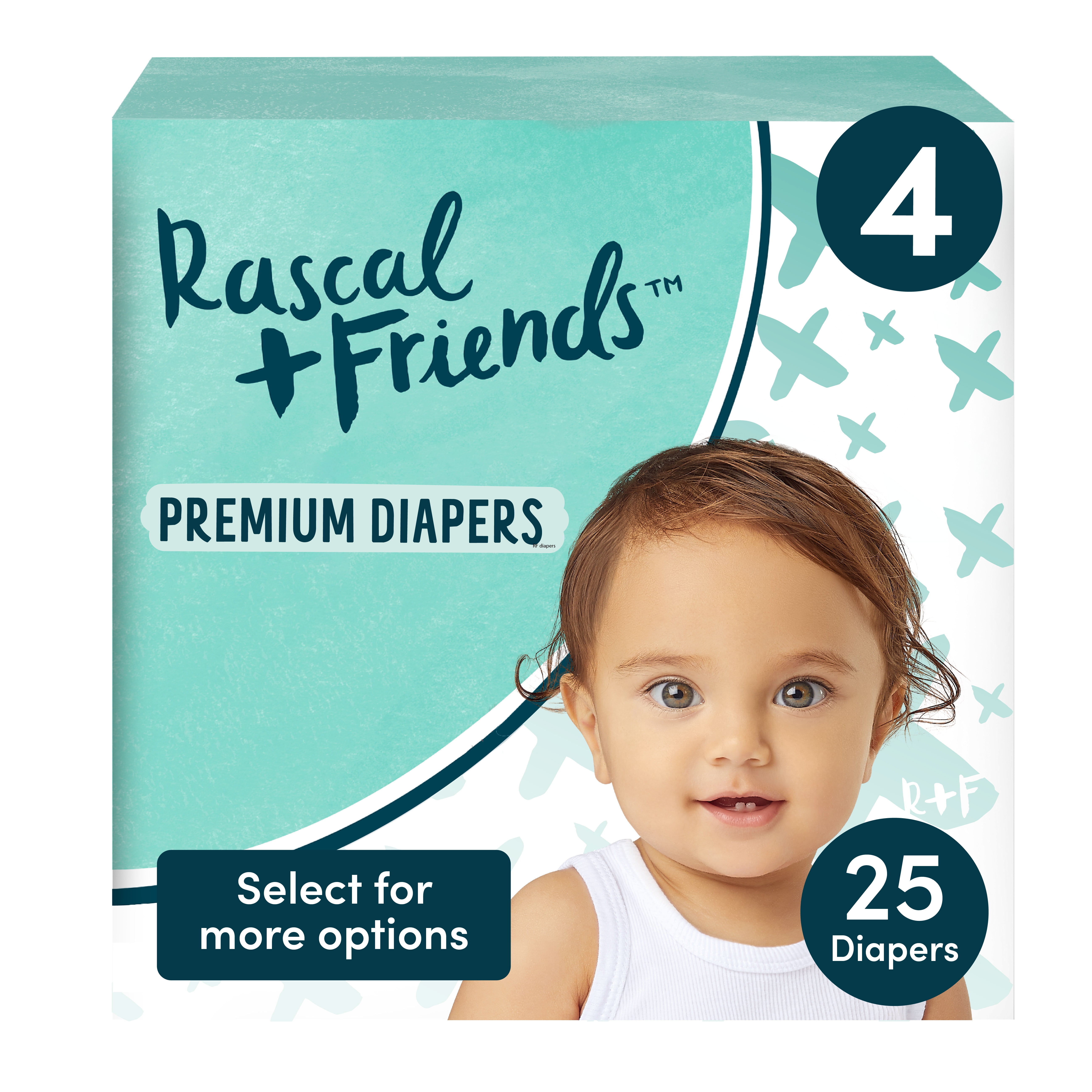 Rascal + Friends Premium Diapers, Size 4