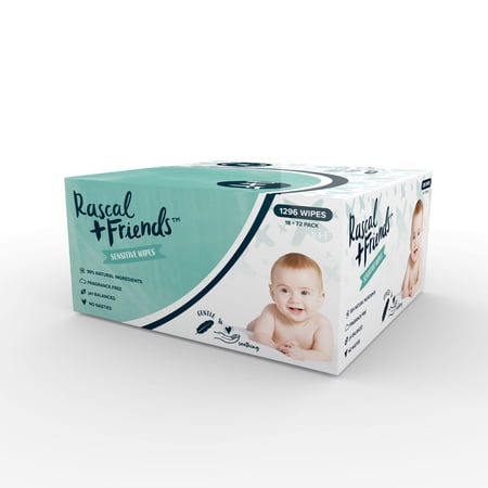 Rascal + Friends Sensitive Baby Wipes, 1296 Count