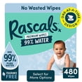 thumbnail image 1 of Rascals 99% Water Premium Baby Wipes, 480 Count, 1 of 7