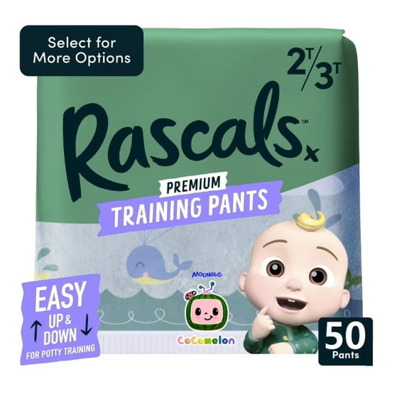 Rascals Premium CoComelon Absorbent Potty Training Pants 2T-3T,50 Count