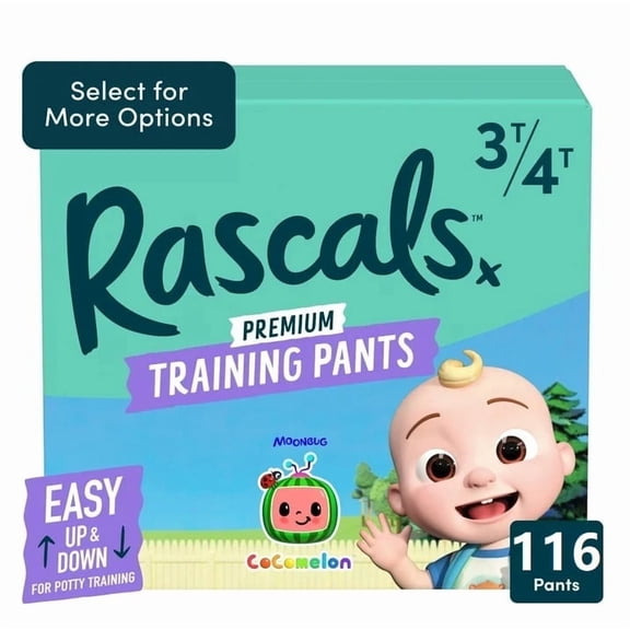 Rascals Premium CoComelon Absorbent Potty Training Pants 3T-4T, 116 Count (Select for More Options)