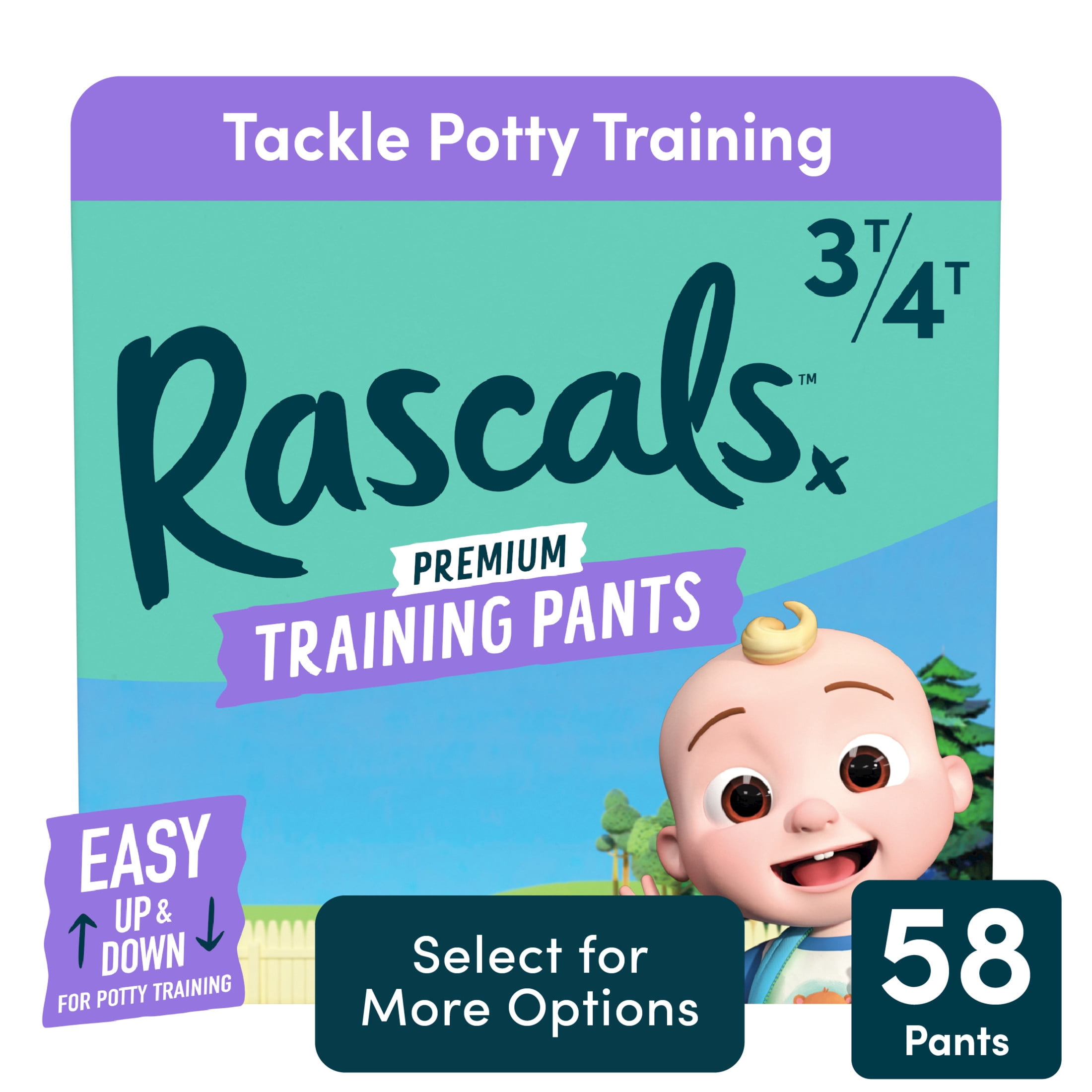Rascals Premium CoComelon Absorbent Potty Training Pants 3T-4T, 58 Count