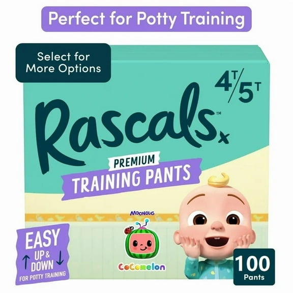 Rascals Premium CoComelon Absorbent Potty Training Pants 4T-5T, 100 Count (Select for More Options)