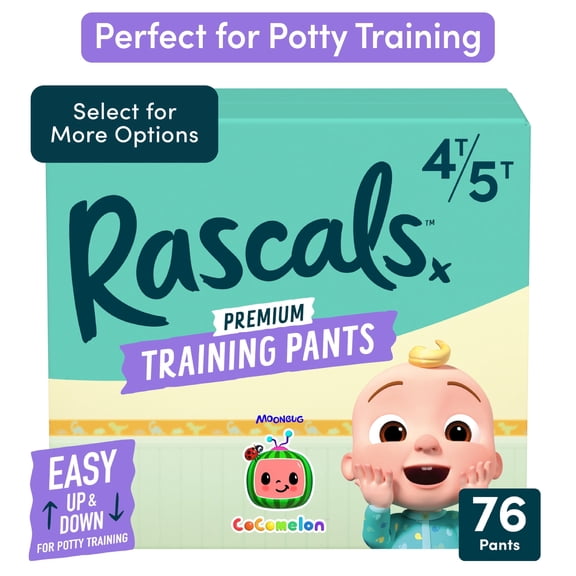 Rascals Premium CoComelon Absorbent Potty Training Pants 4T-5T, 76 Count
