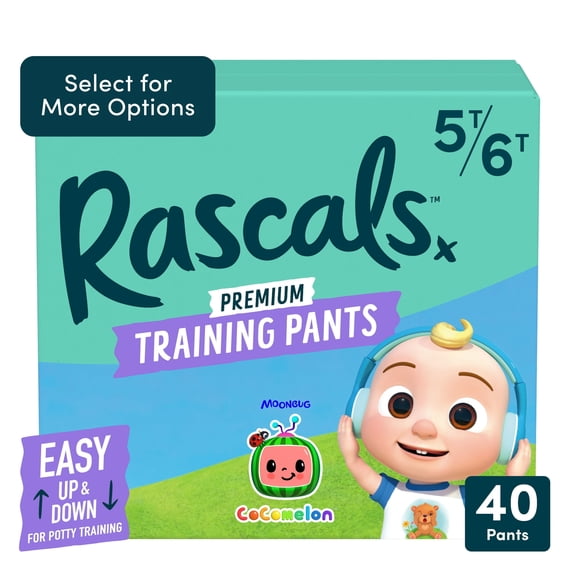 Rascals Premium CoComelon Absorbent Potty Training Pants 5T-6T, 40 Count (Select for More Options)
