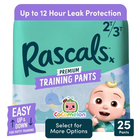 Rascals Premium CoComelon Absorbent Potty Training Pants 2T-3T, 25 Count