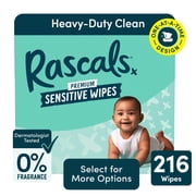 Rascals Premium Sensitive Alcohol Free Baby Wipes, 216 Count