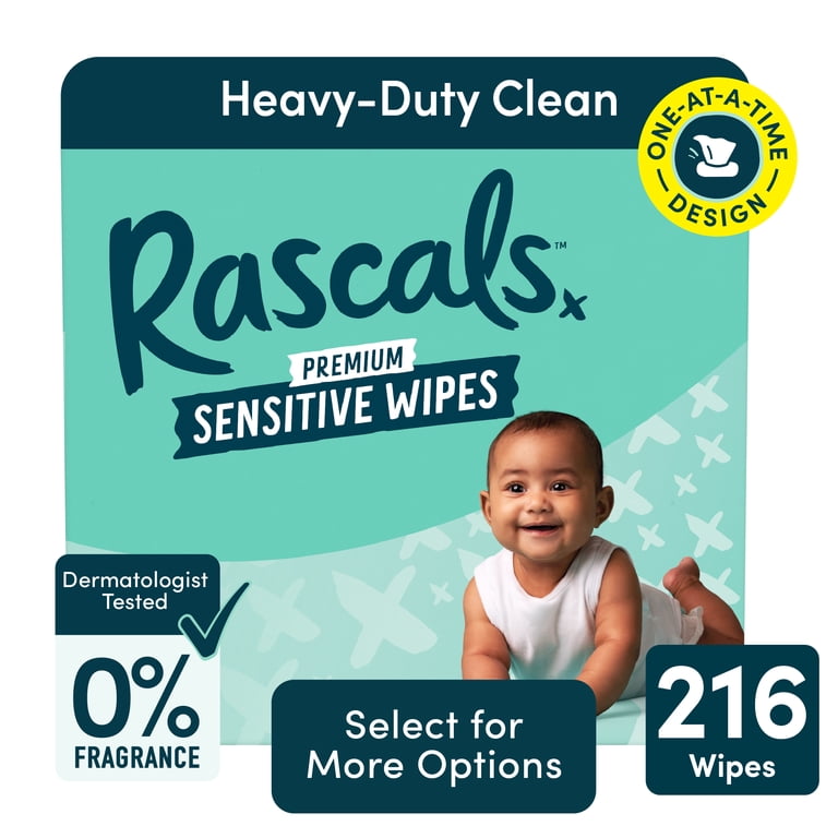 Rascals Sensitive Baby Wipes Fragrance Free 216 Count - Walmart.com