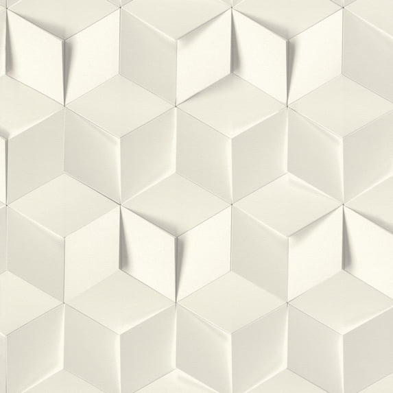 Rasch Catteau Off-White Cube Wallpaper