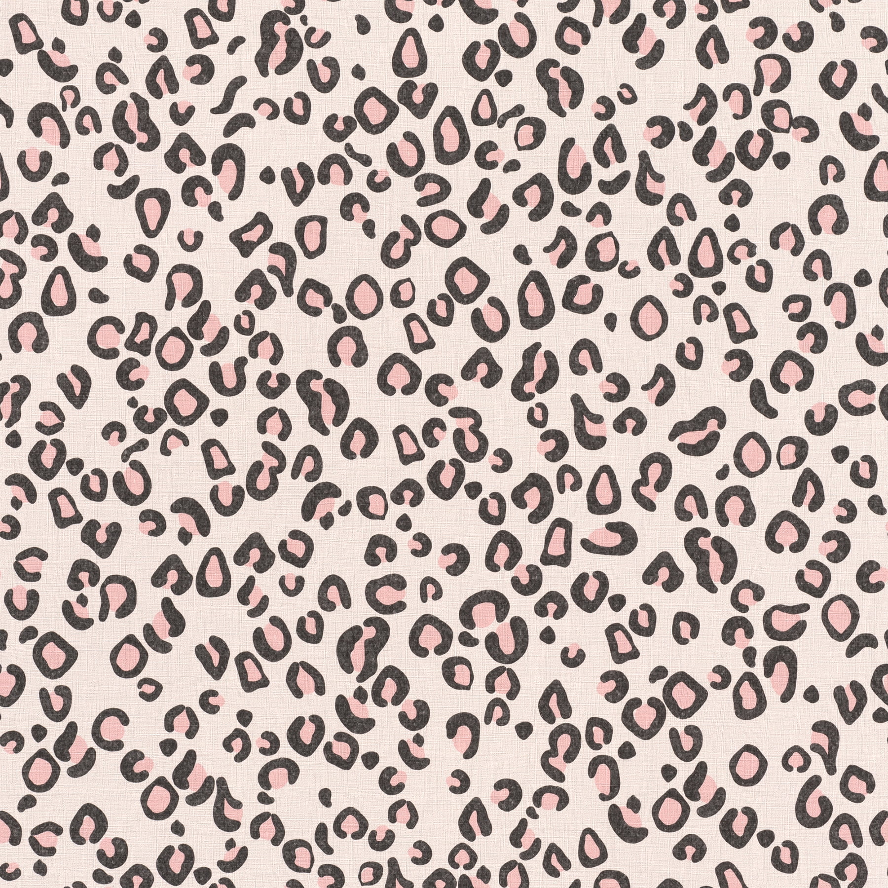 Blush and Black Leopard Print Vinyl Wallpaper, 20.5-in by 33-ft