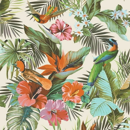 Rasch Paradise Birds Heavyweight Vinyl Textured Wallpaper