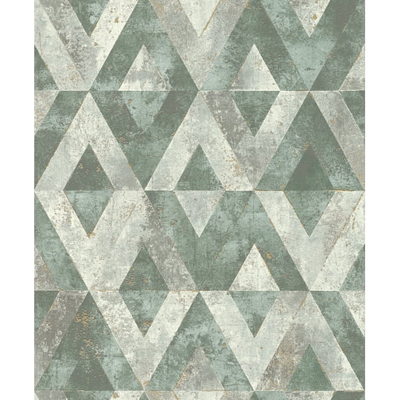 Rasch Shikhar Teal Geometric Wallpaper, 20.5-in by 33-ft, 56.38 sq. ft.