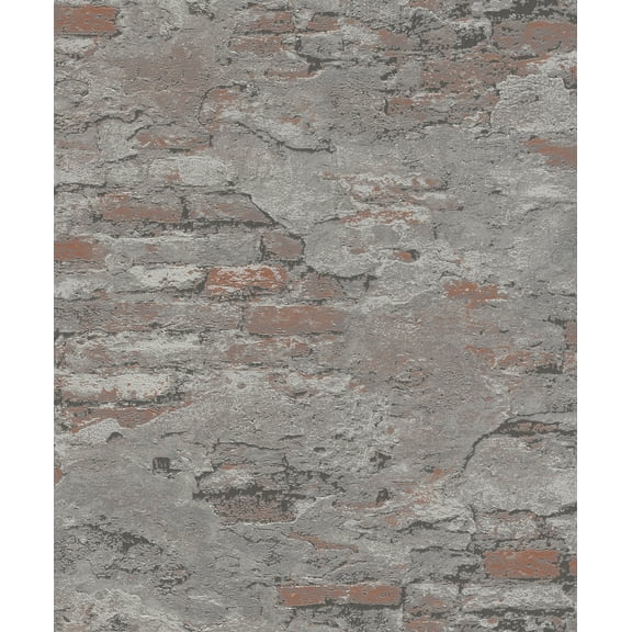 Rasch Templier Off White Distressed Brick Unpasted Non Woven Wallpaper, 20.5-in by 33-ft, 56.4 sq. ft.