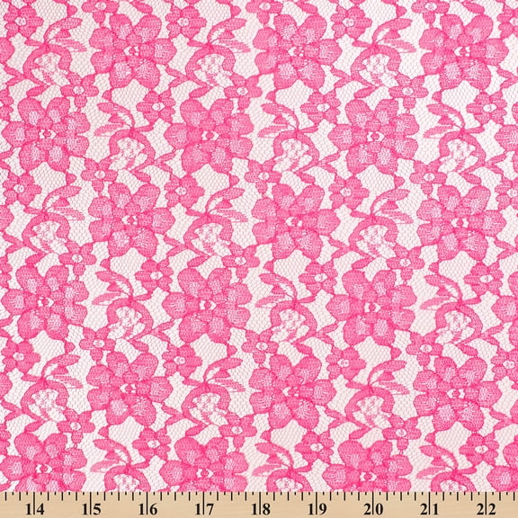 Raschel Lace Fabric 60" Wide Polyester French Floral by the yard (American Beauty)