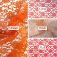 thumbnail image 1 of Raschel Lace Fabric by the Yard – 58” Wide Soft, Sheer Lace for Dresses, Overlays, Crafts & Decor – Elegant Floral Mesh Material by Valentina Textiles Inc (Orange, 1 Yard), 1 of 1