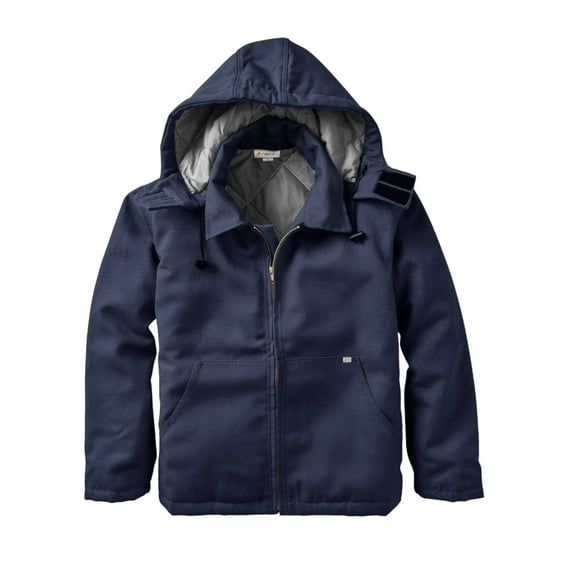 Rasco FR Men's Duck Hooded Jacket, Designed in the USA, Removable Hood, Front Pouch Pockets, CAT 3, NFPA 2142