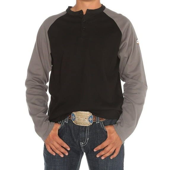 Rasco Fr Mens Rasco Grey/Black Henley Flame Resistant T Shirt M Mulitcolor
