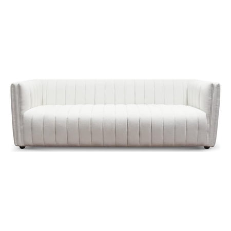 Rasem Modern Luxry Tight Tufted Back Cream French Boucle Fabric Couch
