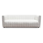 Rasem Modern Luxry Tight Tufted Back Cream French Boucle Fabric Couch