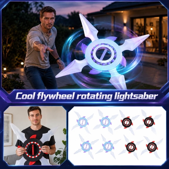 Rasengan Shuriken Rasenshuriken Spinning Toys Windstyle Fan Rasen Fidget Light up Rotating Disc Sensory with 7 LED Light Modes Cool Sci-Fi Design, Stress & Anxiety Relief Gift