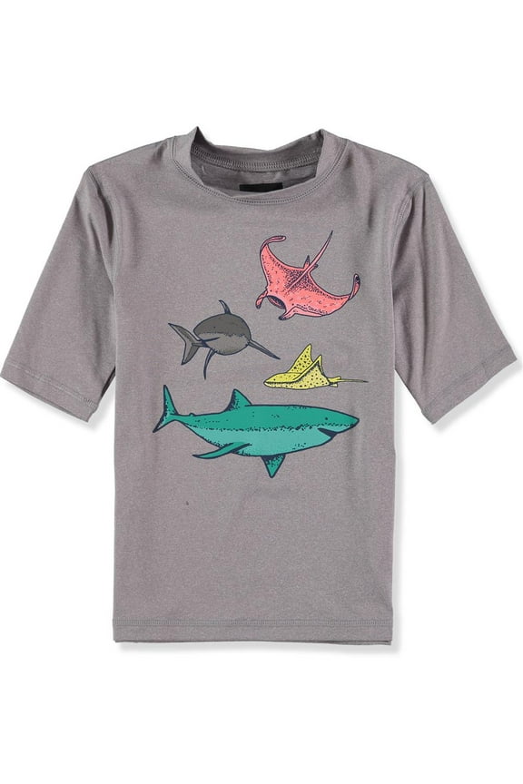 Rash Guard Boys 4-20 Swimwear Rashguard Asphalt Grey 12/14