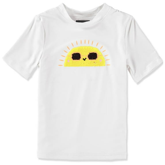 Rash Guard Girls 4-16 Short Sleeve Rash Guard Yellow 4/5