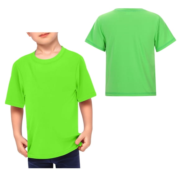 Rash Guard Swim Shirt for Girls Short Sleeve Sun Protection Shirt Quick Dry Boys Athletic Shorts 7-8 Years