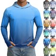 Rash Guard for Men Fishing Shirt with Hood UPF 50+ Cooling Hoodie with ...
