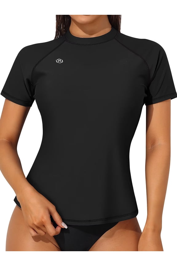 Womens Shorts Sleeve Swim Shirts UPF 50+ Sun Protection Rashiguard Hiking Runing Shirt Tops