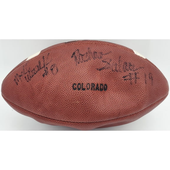 Rashaan Salaam, Kordell Stewart & Michael Westbrook Autographed Official NCAA Leather Football 1994 Colorado Buffaloes (Flat) Beckett BAS #AC85090