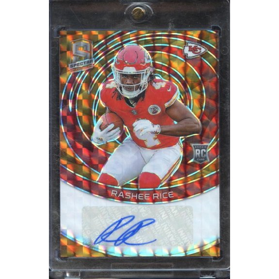 Rashee Rice 2023 Panini Spectra Prizm Orange Auto RC #RAU-RRI 9/10 Kansas City Chiefs Kansas City Chiefs NFL Autographed Football Trading Card