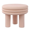 thumbnail image 1 of Rashida 17.75" Contemporary Minimalist Curvy High Accent Table , Pink Frosted, 1 of 8