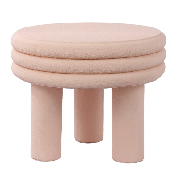 Rashida 17.75" Contemporary Minimalist Curvy High Accent Table , Pink Frosted
