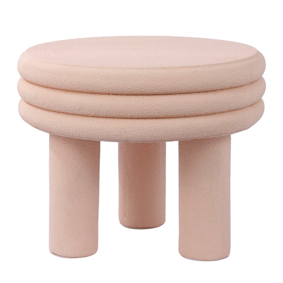 Rashida 17.75" Contemporary Minimalist Curvy High Accent Table , Pink Frosted