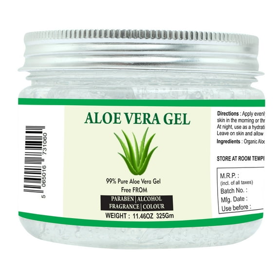 Raslok Aloe Vera Gel | 100% Pure Natural Aloe Gel | For Moisturizing Face Skin & Hair Care,Durable Moisturizing Hydrating Soothing | Non-Sticky (11.46 oz - 325gm)