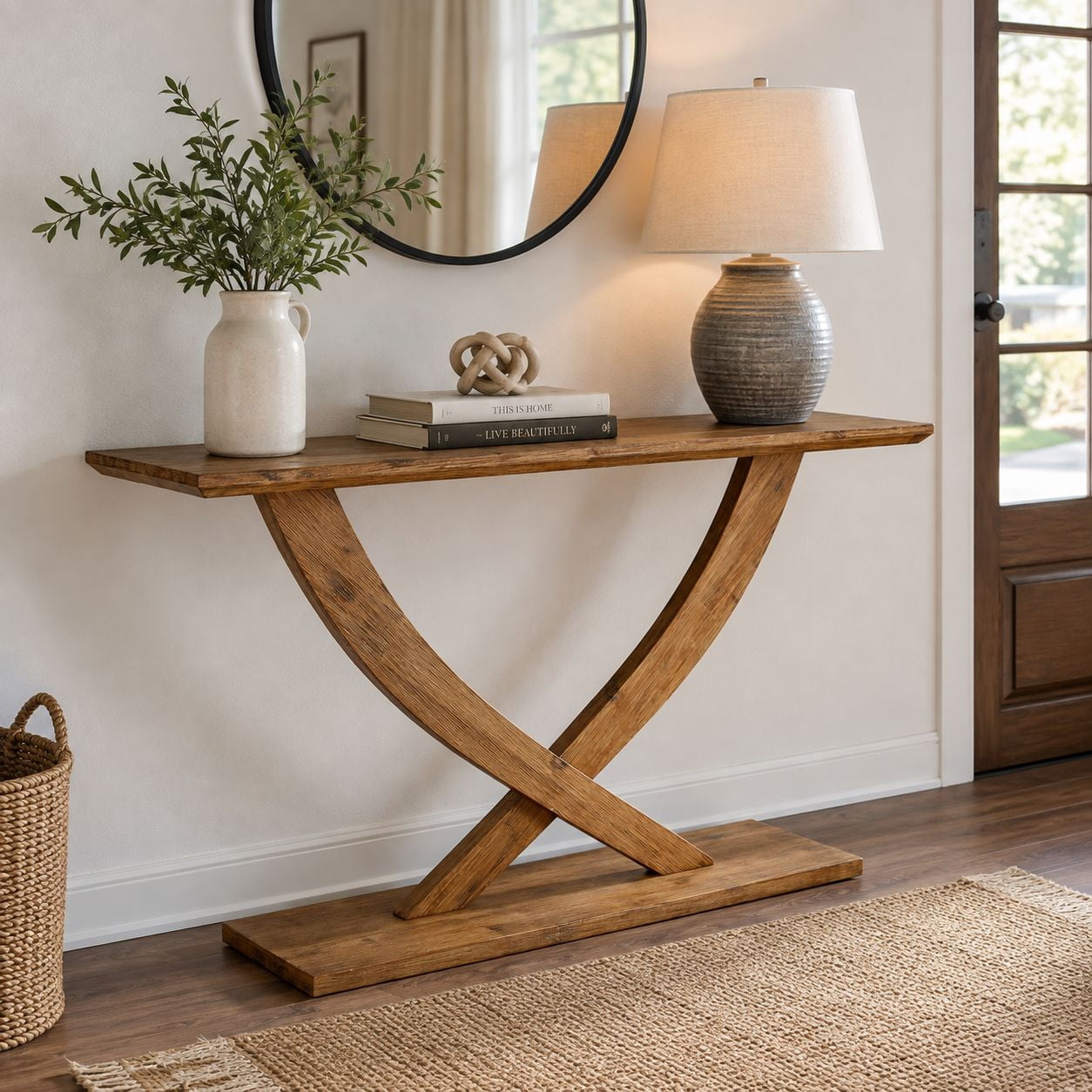 Rasmus Console Table - Barnwood Wire-Brush