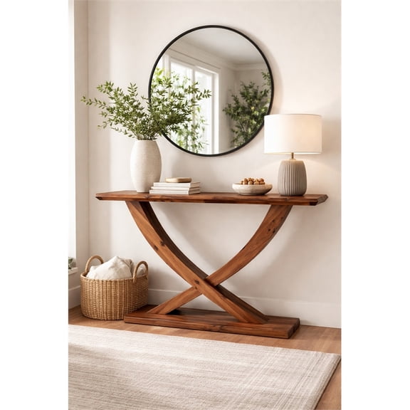 Rasmus Console Table - Chestnut Wire-Brush