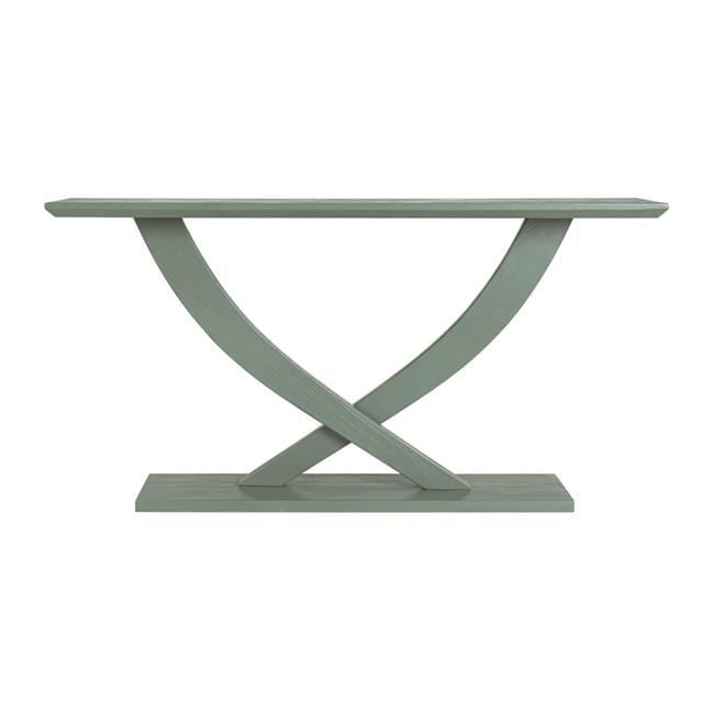 Spanish Moss Acacia Wood 57" Console Table with Wire-Brush Finish