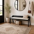 thumbnail image 1 of Rasmus Cream Faux Leather Wood Dining Bench - Black Finish, 1 of 7