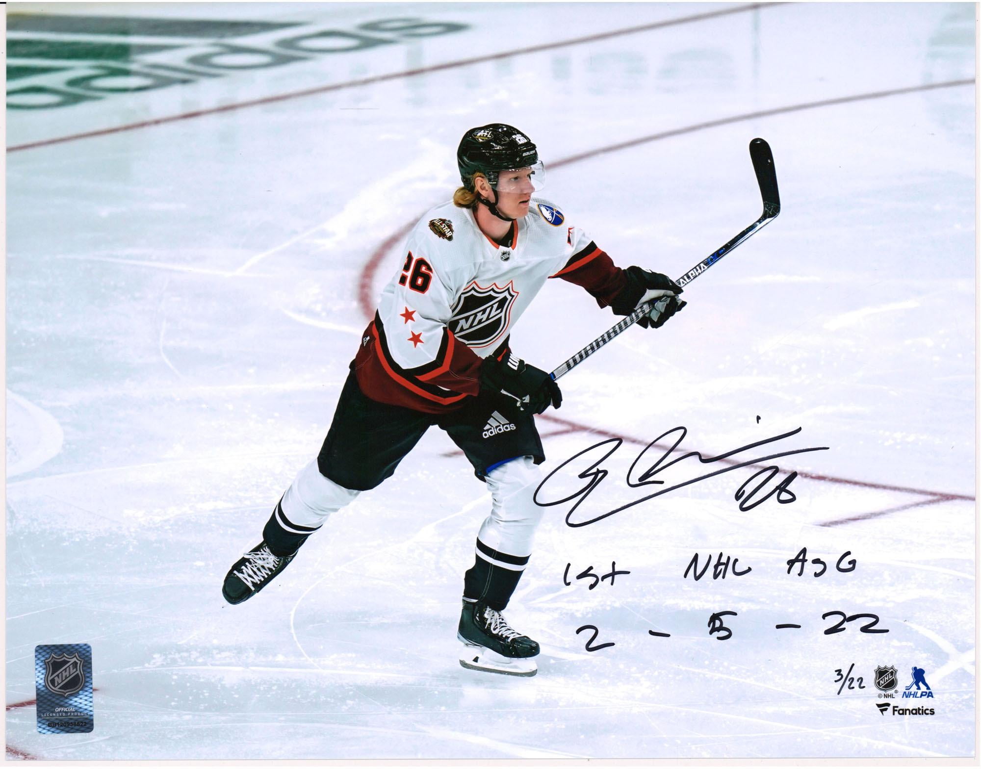Rasmus Dahlin Buffalo Sabres Autographed 11" X 14" 2022 All-Star Game Skating Photograph with "1st NHL ASG 2/5/22" Inscription - Limited Edition of 22 - Fanatics Authentic Certified