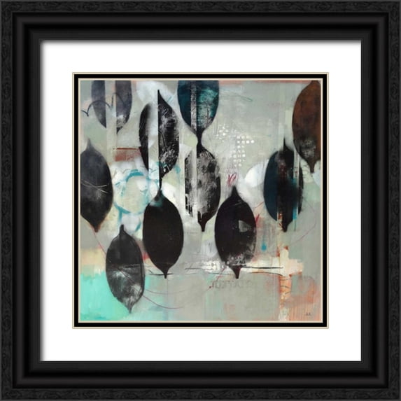 Rasmusson, Jennifer 12x12 Black Ornate Wood Framed with Double Matting Museum Art Print Titled - Mindful Grey