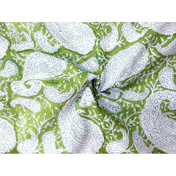 Rasogi Handicrafts Hand Block Printed Pure Cotton Fabric 3 Yard (FABRIC-20)