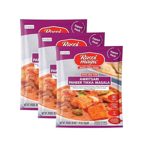 Rasoi Magic Spice Mix for Amritsari Paneer Tikka (Pack of 3) | Ready to cook | No Added Preservatives, No Artificial Colors | Restaurant like Flavors in 15 minutes| Ready-to-cook Mix| 50g Each Packet