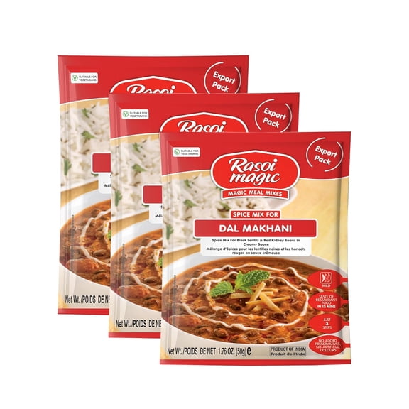 Rasoi Magic Spice Mix for Dal Makhni, 50g | Ready-to-Cook | No Added Preservatives or Artificial Colours | Delicious Restaurant-Style Taste in 15 Minutes | Easy Cooking | Pack of 3